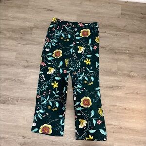 Floral Trousers - Green and Yellow